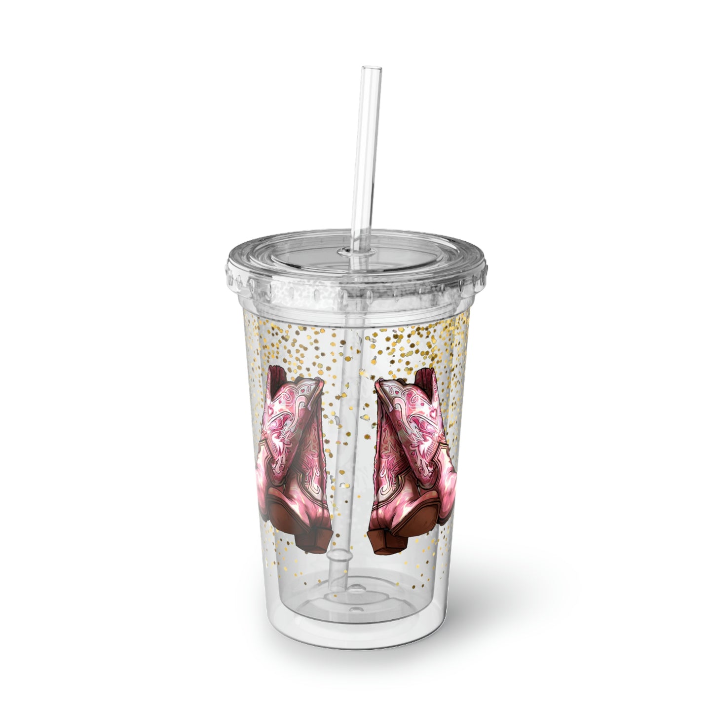 Cowboy Boots and Bling Acrylic Cup with straw | Gift for Her