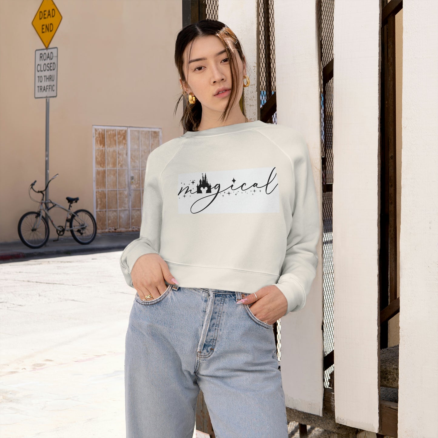 Women's Cropped Fleece Pullover - Magical