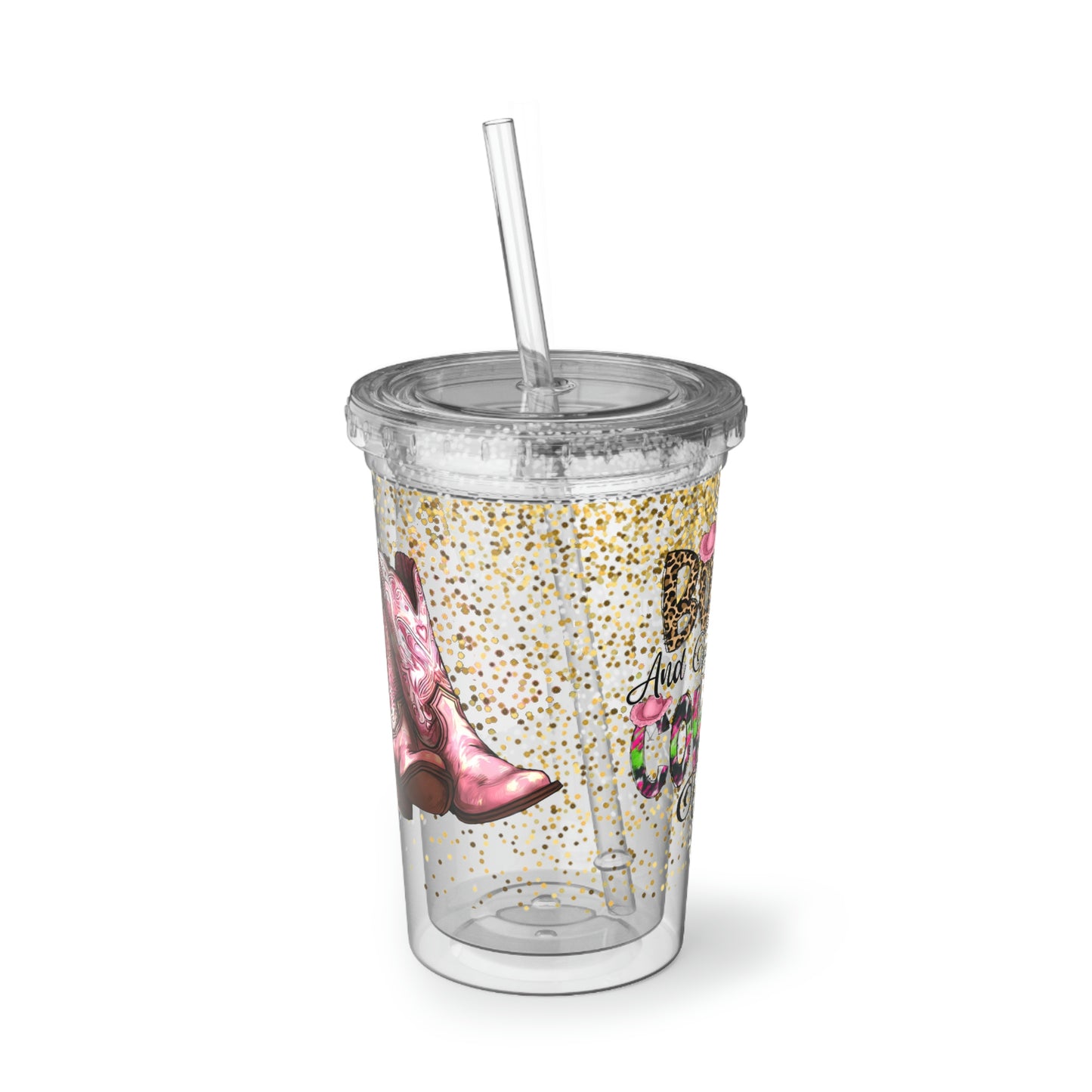 Cowboy Boots and Bling Acrylic Cup with straw | Gift for Her