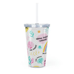 Mental Health - Plastic Tumbler with Straw