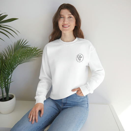 For Her | Mother's Day | Bestie | She Is.. Worthy, Fearless, Blessed, Strong, Loved | Crewneck Sweatshirt