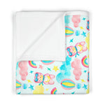 Balloons Bears and Rainbows Soft Fleece Baby Blanket