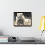 White Lion Sketch on Canvas- Gallery Canvas Wraps, Horizontal Frame