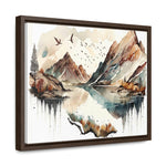 Mountain on a lake - Gallery Canvas Wraps, Horizontal Frame
