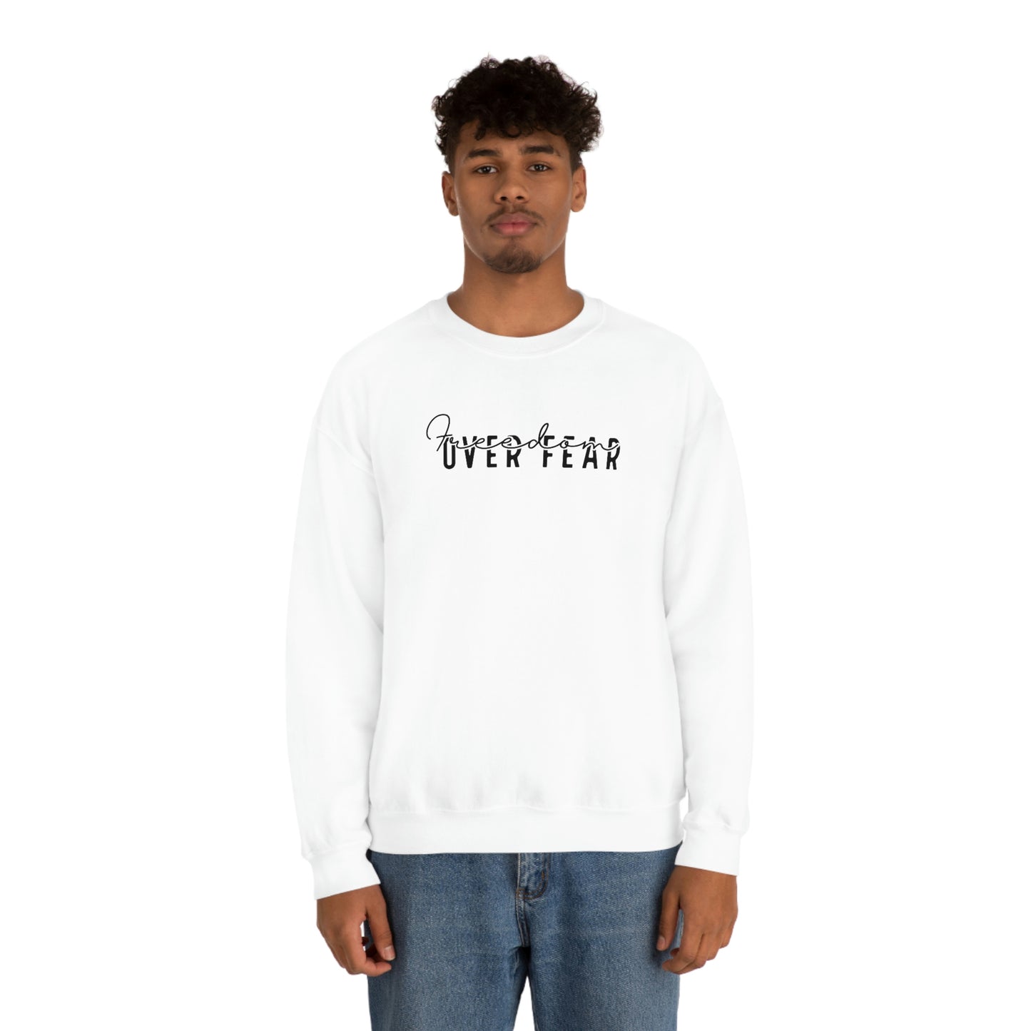 Freedom over Fear - Unisex Heavy Blend Crewneck Sweatshirt