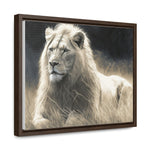 White Lion Sketch on Canvas- Gallery Canvas Wraps, Horizontal Frame