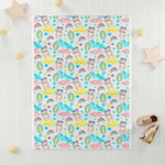 Balloons Bears and Rainbows Soft Fleece Baby Blanket