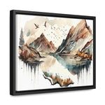 Mountain on a lake - Gallery Canvas Wraps, Horizontal Frame