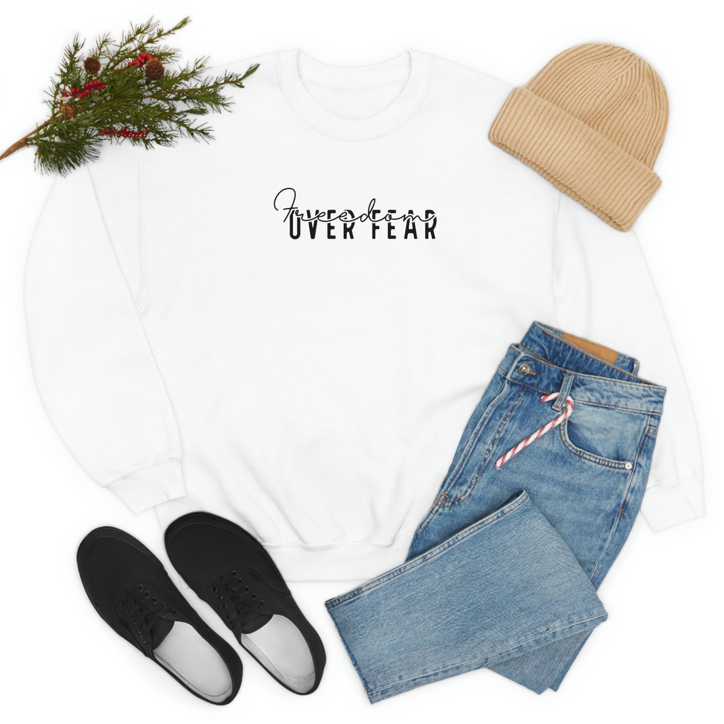 Freedom over Fear - Unisex Heavy Blend Crewneck Sweatshirt