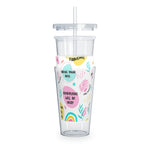 Mental Health - Plastic Tumbler with Straw