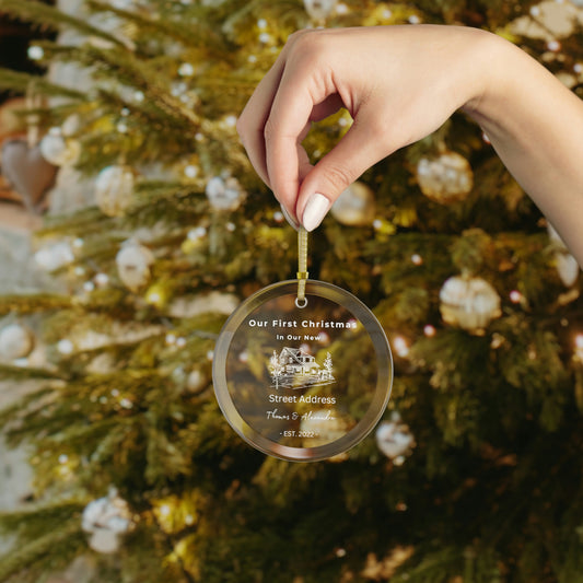 Personalized First Christmas in our new home - Glass Ornament | New Home Ornament | Christmas Ornament | Keepsake Gift