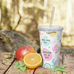 Mental Health - Plastic Tumbler with Straw