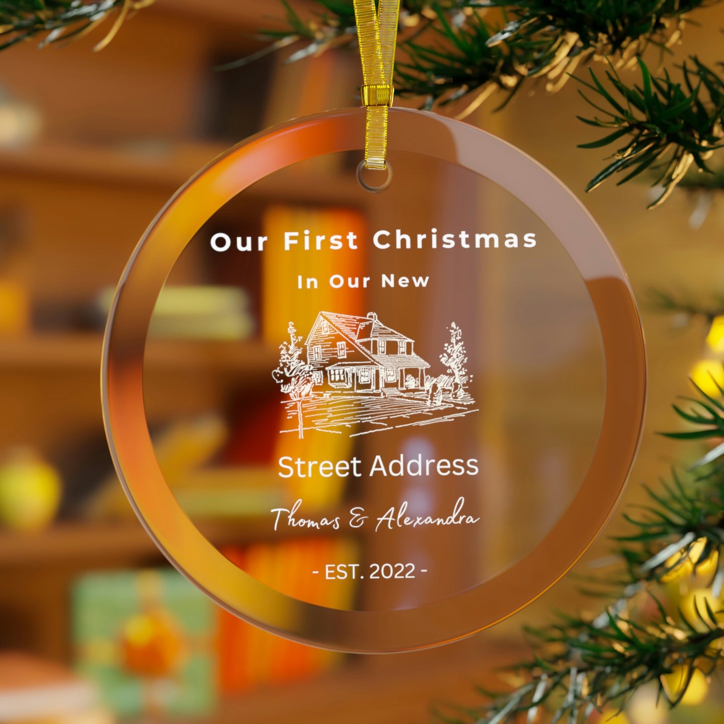 Personalized First Christmas in our new home - Glass Ornament | New Home Ornament | Christmas Ornament | Keepsake Gift